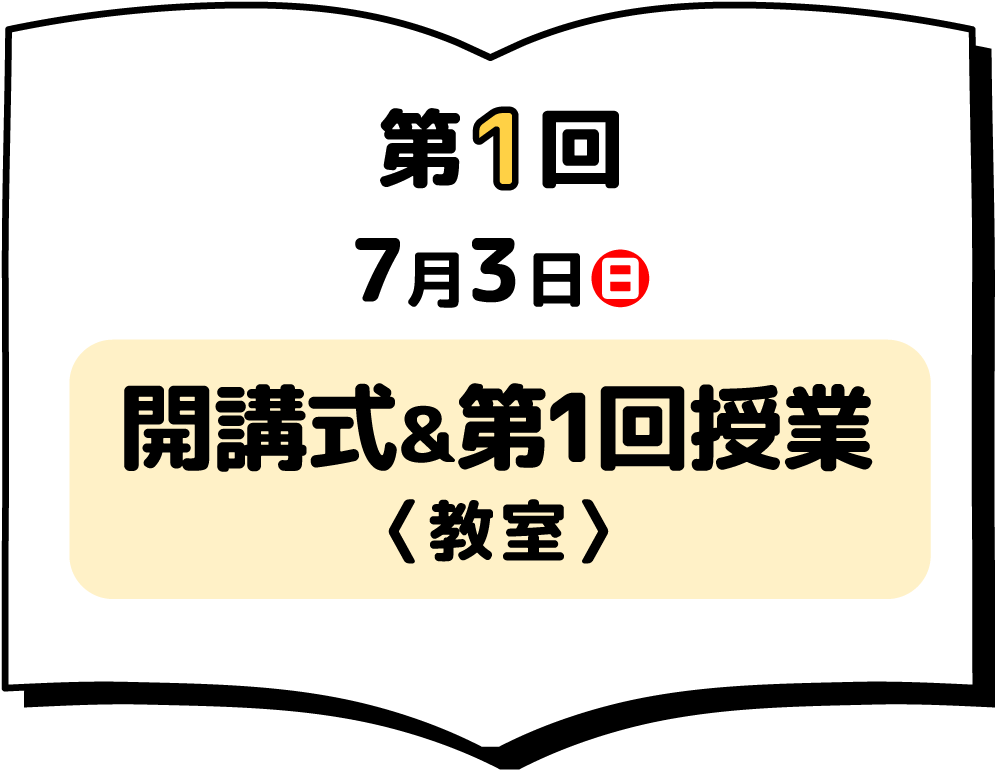 第1回 7月3日(日) 開講式&第1回授業〈教室〉